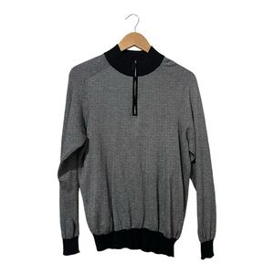 Jack Victor 1/4 Zip Sweater Men's Large Cotton Silk Italy Preppy Long Sleeves
